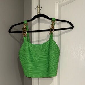 Green Top with Gold Chain Straps